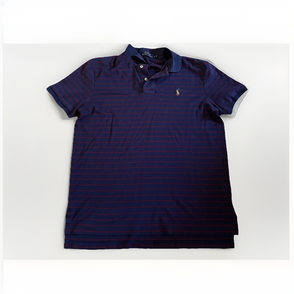 Y2K Polo Ralph Lauren Pima Cotton Soft Touch Striped Polo Shirt Large
